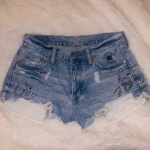 American Eagle Outfitters Pants - AEO Vintage Graphic Jean Shorts
